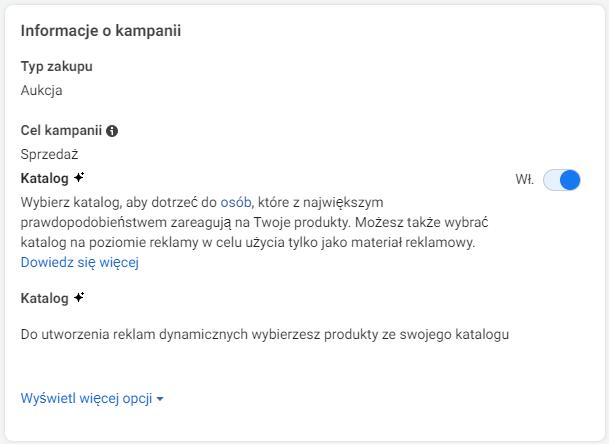 wybor katalogu do dynamic facebook ads